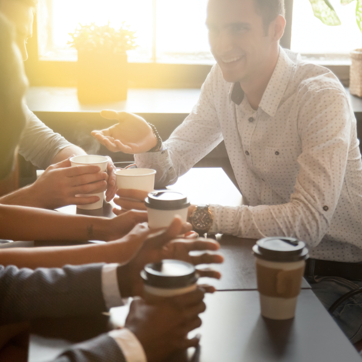 People having coffee